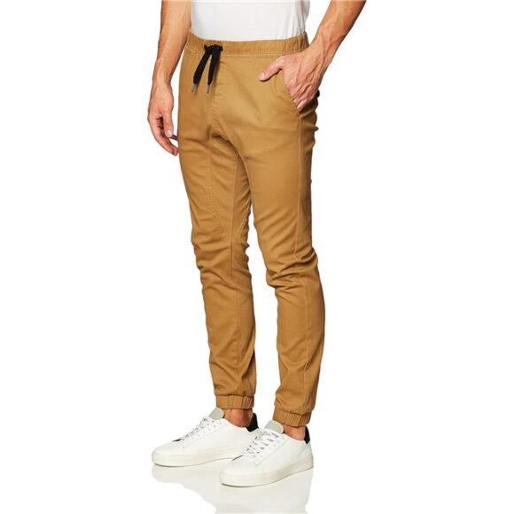 Men's Basic Stretch Twill Jogger Pants-Reg and Big & Tall Sizes - Picture 2 of 5